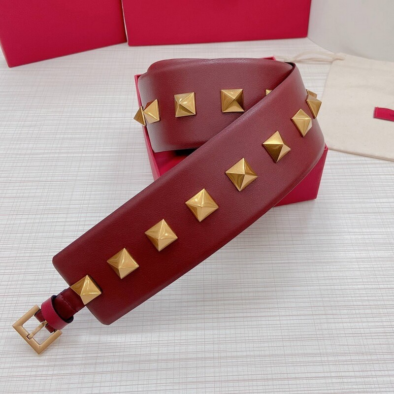 Wide version 7.0 Women's Waist Cover Pyramid full Hardware accessories Belt high-quality positive leather dress belt