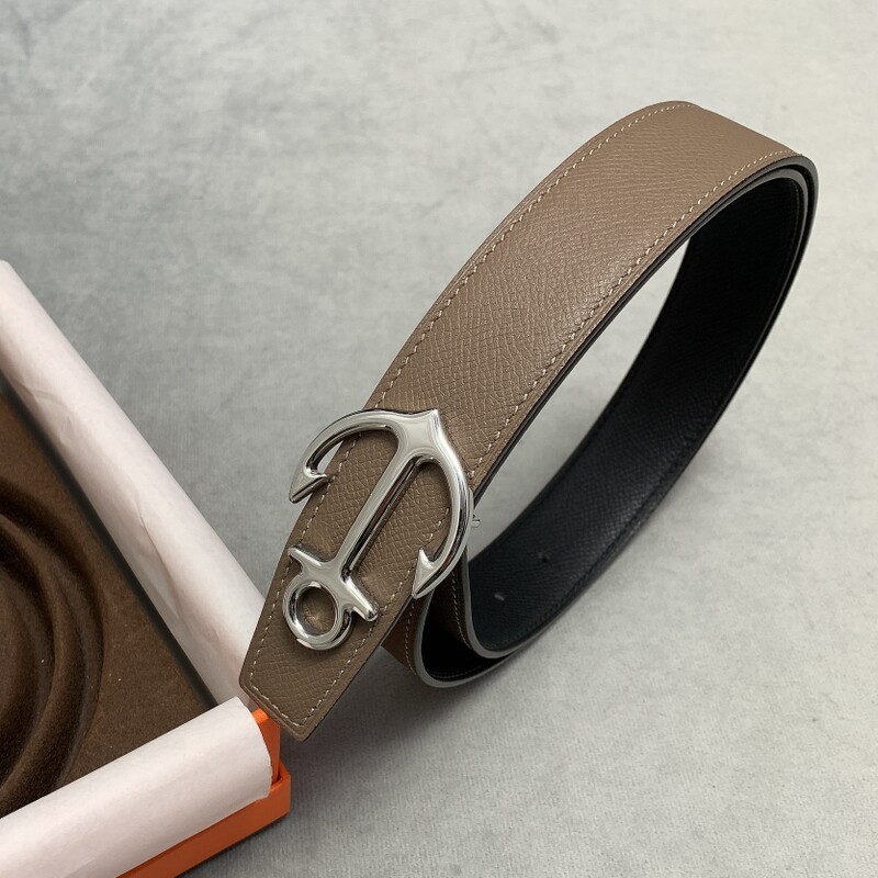 Dual-use model 3.2 Genuine leather Women's palm print right leather suit Belt Stainless steel buckle Belt Linse delicate belt