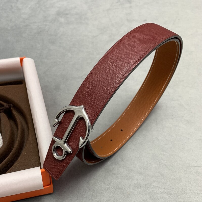 Dual-use model 3.2 Genuine leather Women's palm print right leather suit Belt Stainless steel buckle Belt Linse delicate belt