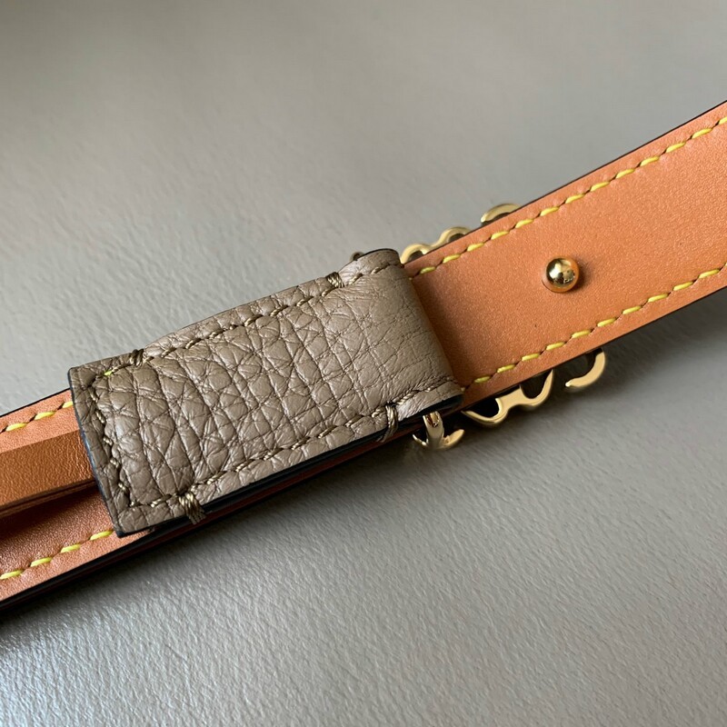 Elegant women's thin Waist Belt 2.0 cobblestone print positive leather belt New version of fashion buckle decorative belt