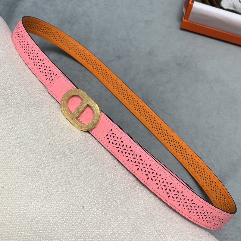 Cowhide 2.5 Hollowed out floral fashion style belt summer breathable color cowhide belt double use women's trouser belt