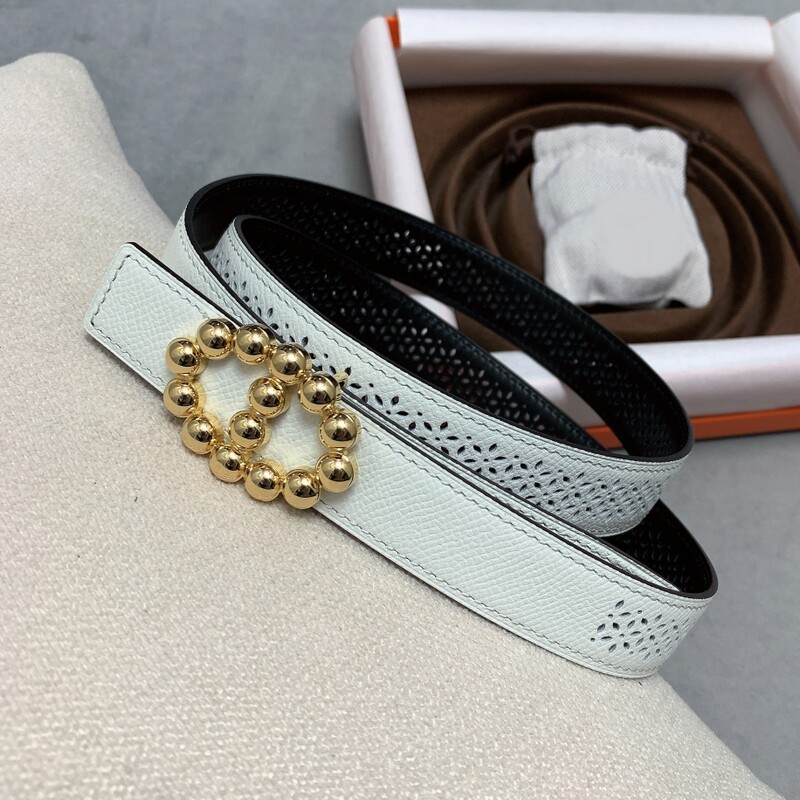 Fashion Style 2.5 Flower hollow candy waist decoration women's belt matching color dress accessories first layer cowhide belt