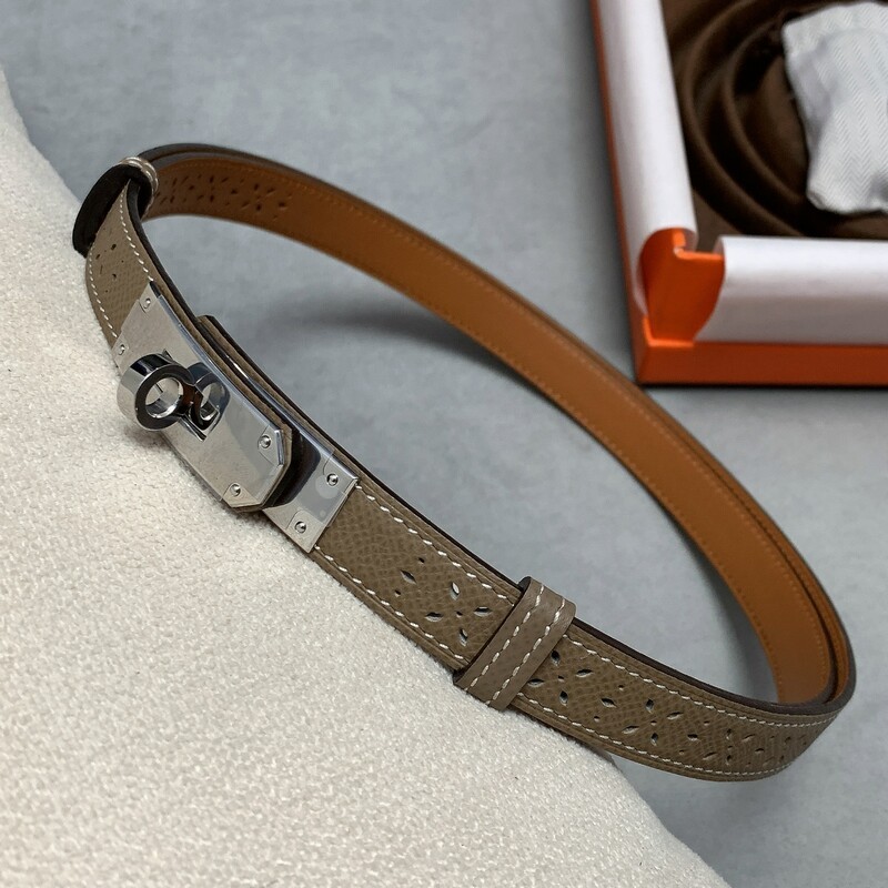 Kelly telescopic women's leather fashion waist trim belt hollowed out cowhide carved buckle belt 1.8 adjustable dress belt