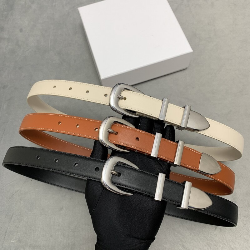 Casual needle buckle style belt women's fine version of cowhide belt double-sided head layer belt accessories medium skirt belt