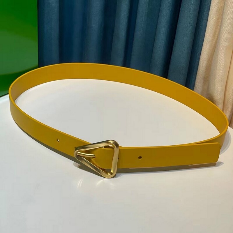 Waist belt Women's 2.5 color trend fashion calfskin thin waist with triangular copper buckle leather belt women