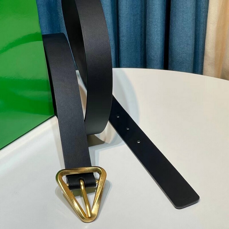 Waist belt Women's 2.5 color trend fashion calfskin thin waist with triangular copper buckle leather belt women