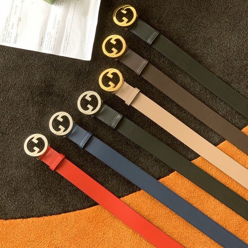 Casual Women's 3.0 calfskin Belt Solid color High quality leather cowboy waist belt Classic buckle belt