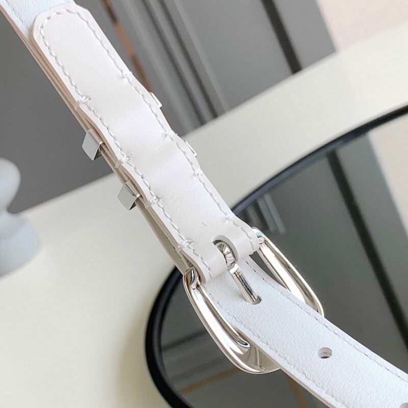 Chic double ring women's belt Thin version 1.8CM cowhide small belt Denim accessories simple small needle belt