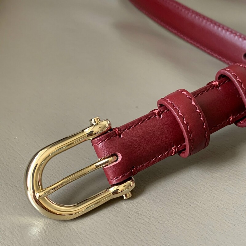 Positive leather double calfskin small waist needle buckle belt Trend 1.8cm women's denim belt with full pin buckle women's sash