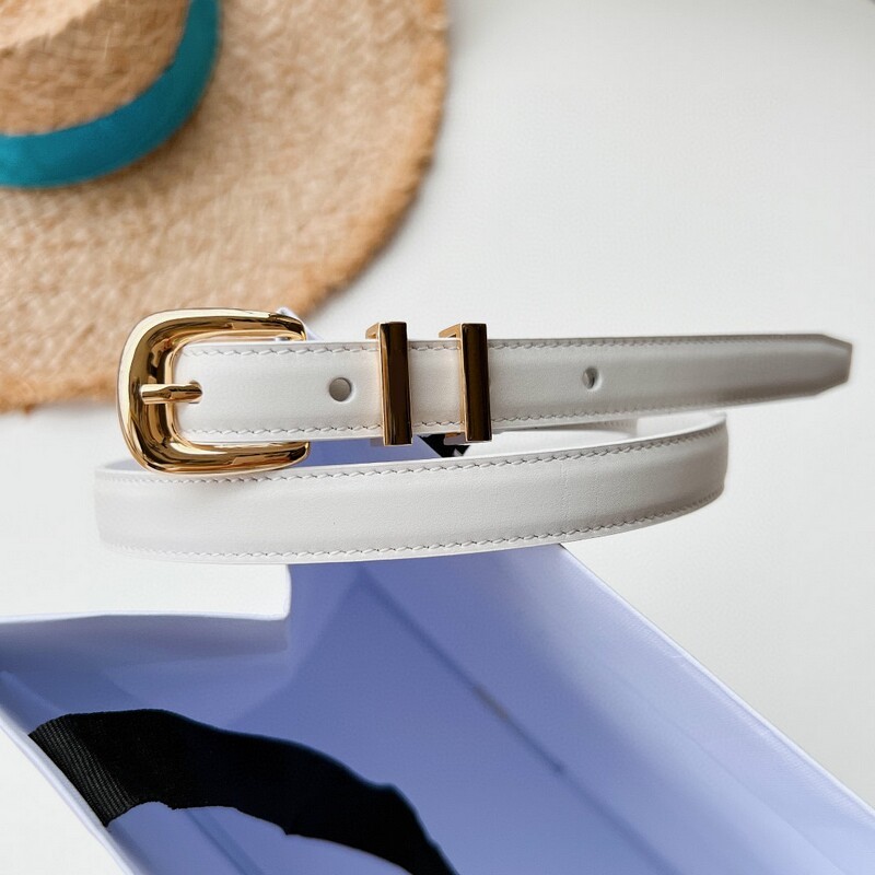 Chic double ring women's belt Thin version 1.8CM cowhide small belt Denim accessories simple small needle belt