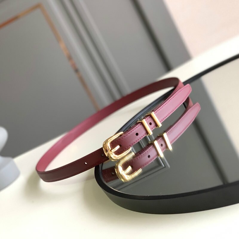 Chic double ring women's belt Thin version 1.8CM cowhide small belt Denim accessories simple small needle belt