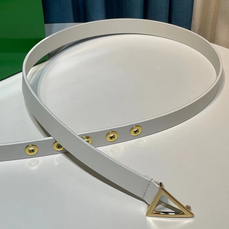 Fashion women's belt 2.0 calfskin double head layer color positive leather simple triangle head waist decoration belt belt
