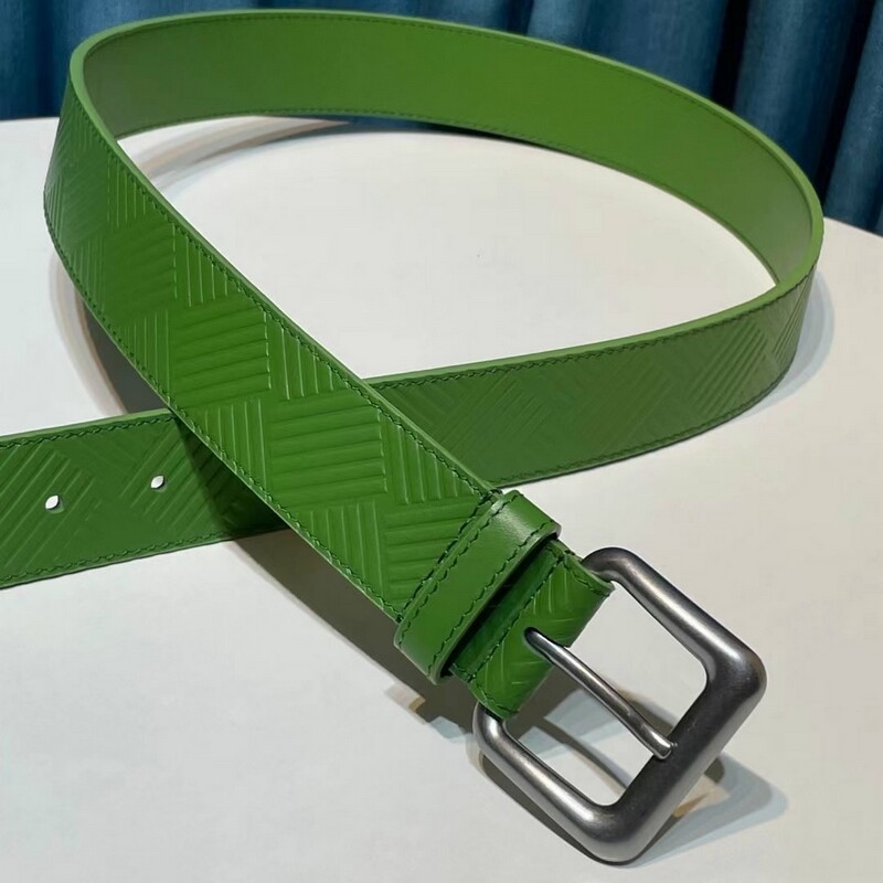 Waxed cowhide embossed belt 3.5CM needle type cowhide belt for men and women with embossed cowhide waistband