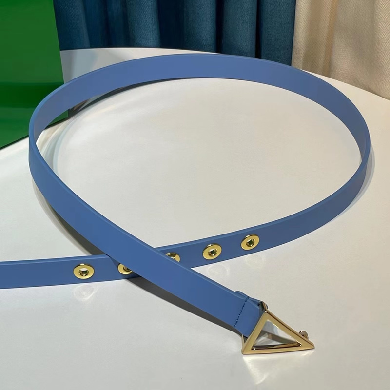 Fashion women's belt 2.0 calfskin double head layer color positive leather simple triangle head waist decoration belt belt