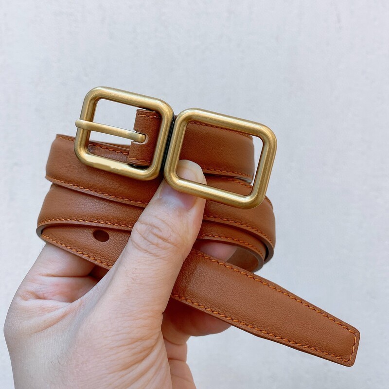 Simple 2.0 leather belt for women with double loop Accessory Belt Jacket with slim waist and sash stylish waistband jeans