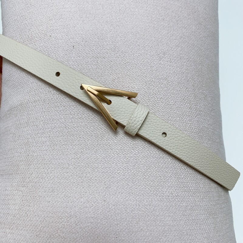 High quality positive leather green needle belt for women Minimalist waist belt for women with waist trim 2.0 slim waist belt