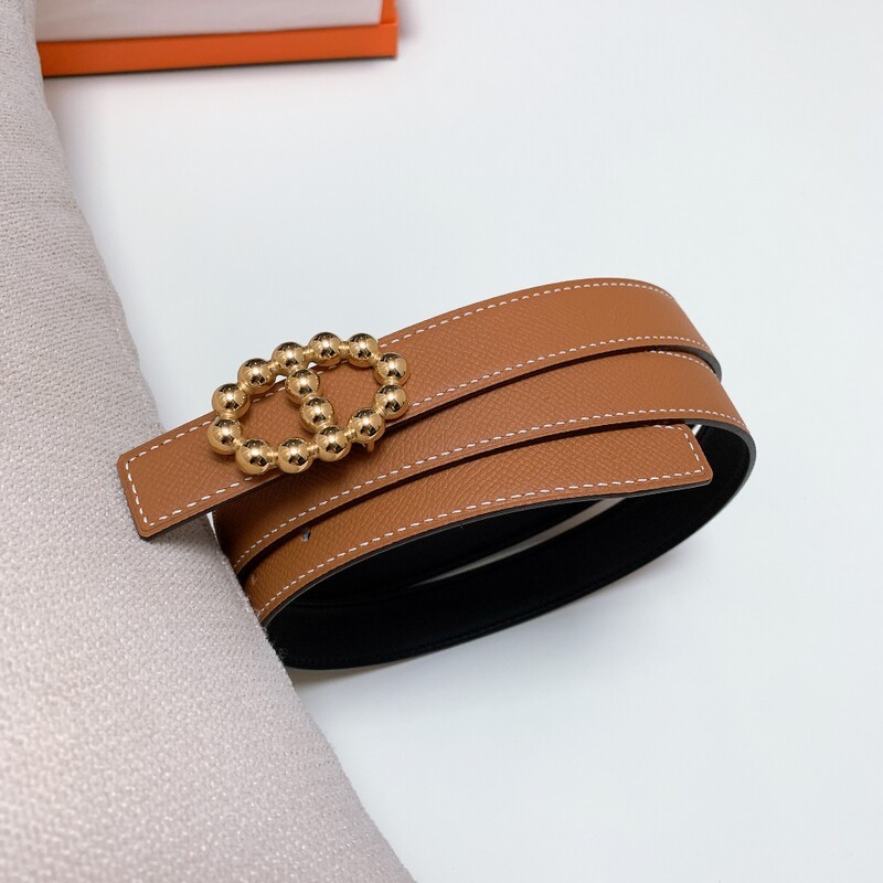 Cowhide fish grain 2.5CM accessory belt Simple jeans for girls with reversible dual-use high-quality dress belt