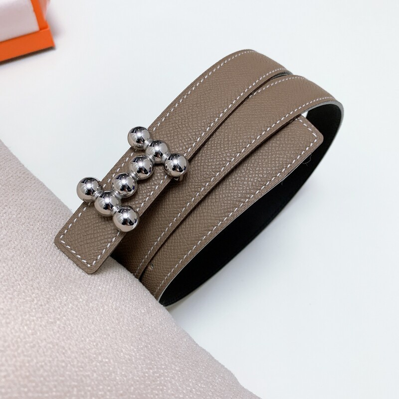 Cowhide fish grain 2.5CM accessory belt Simple jeans for girls with reversible dual-use high-quality dress belt