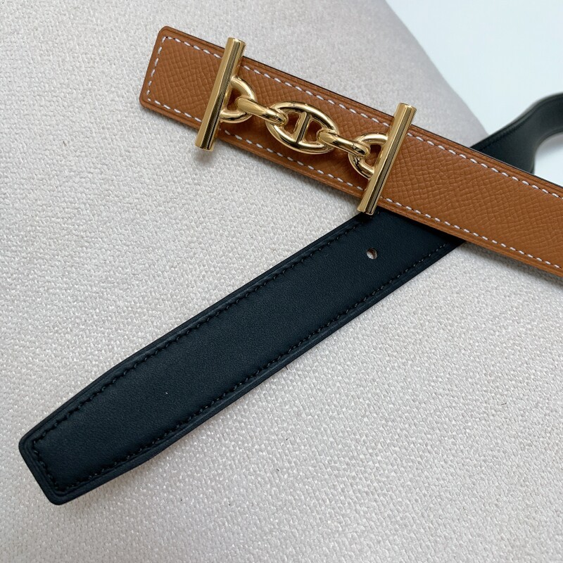 Palmprint leather belt Double-sided women's fashion waistband High quality 2.5 simple small belt Denim waistband