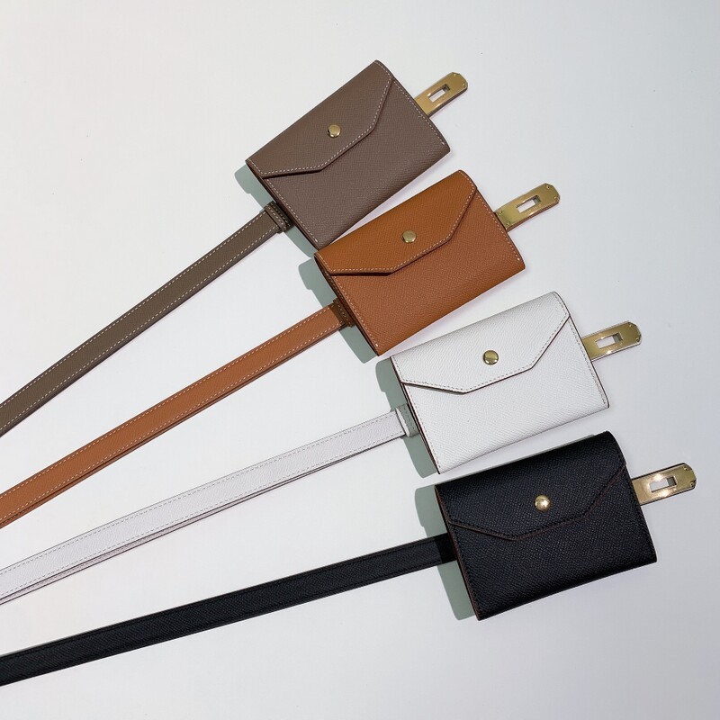 Accessories Fish print belt telescopic leather steel buckle simple coat coat belt adjustable waist trim female assembly sash