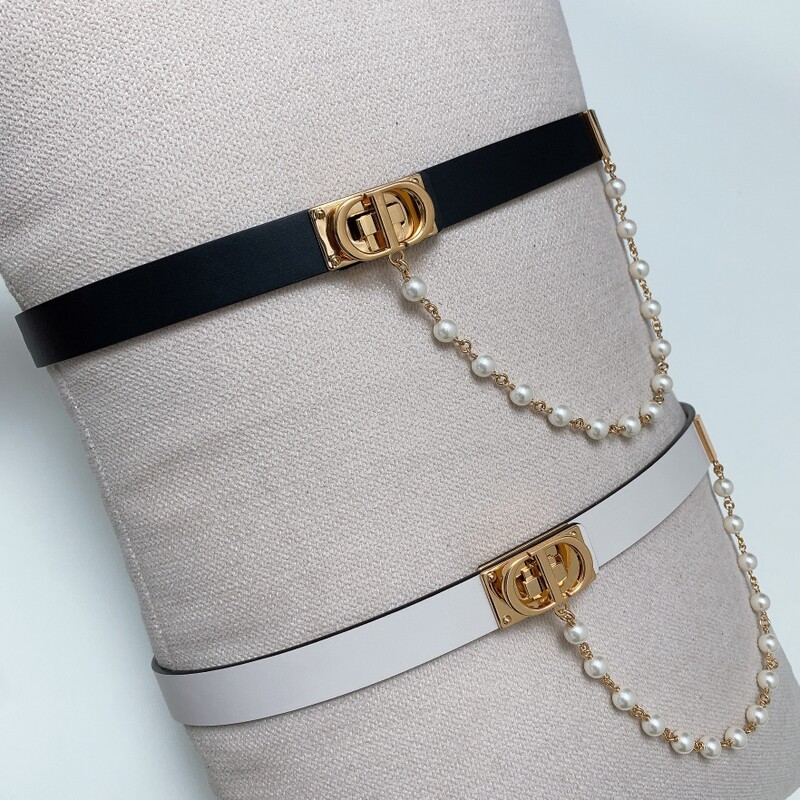 Positive leather fashion women's belt Adjustable telescopic waist belt size fashion buckle coat accessory belt