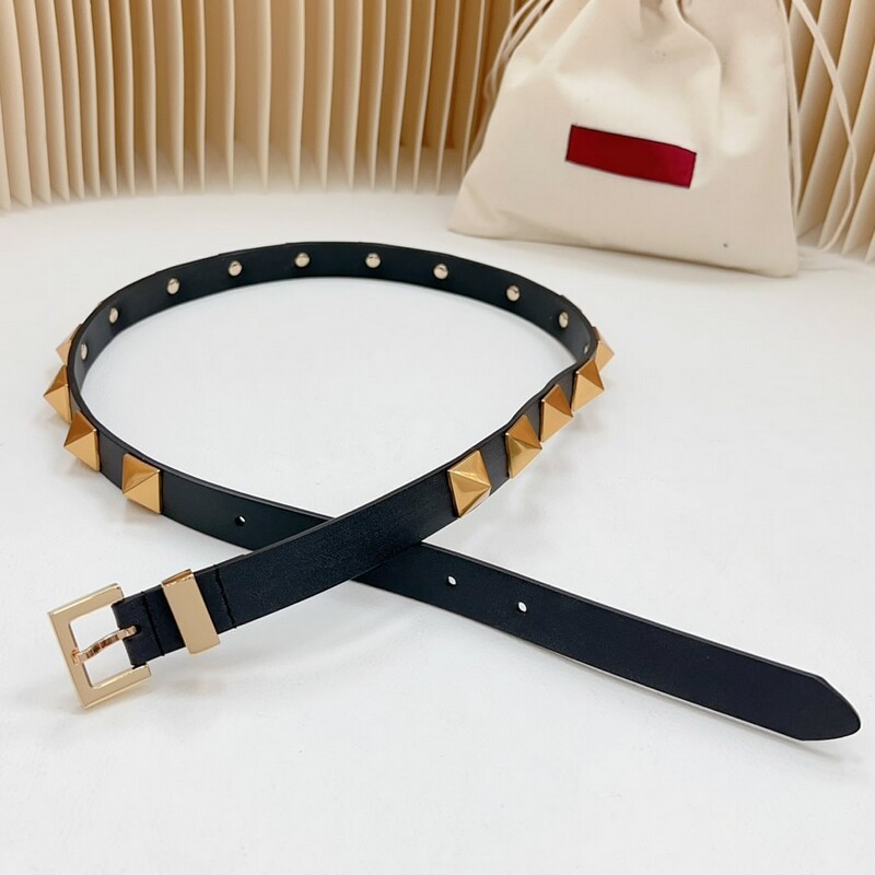 Stylish Waist Full Hardware Women's Belt 2.0 Needle head cowhide with Belt Pyramid 2.0 All-in-one Women's waist Sash