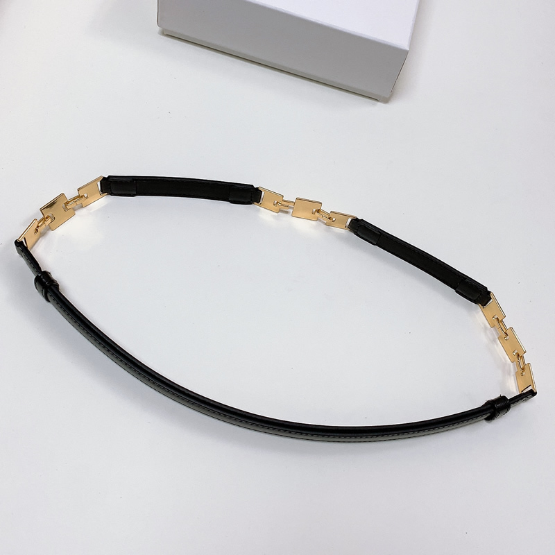 Adjustable trim cowhide retractable Belt Women's waist Trim Trim 1.8CM chain Outerwear accessories Waistband Dress belt