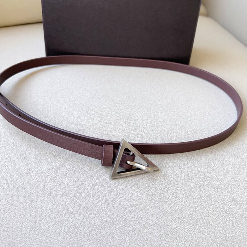 Mini version leather waist belt women's leather thin waist triangle needle buckle with simple coat coat women's belt