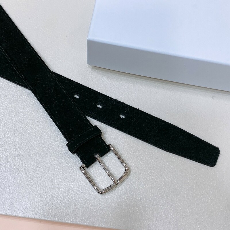 Suede needle style women's Belt Simple plush leather waistband 3.0 Delicate waistband casual belt