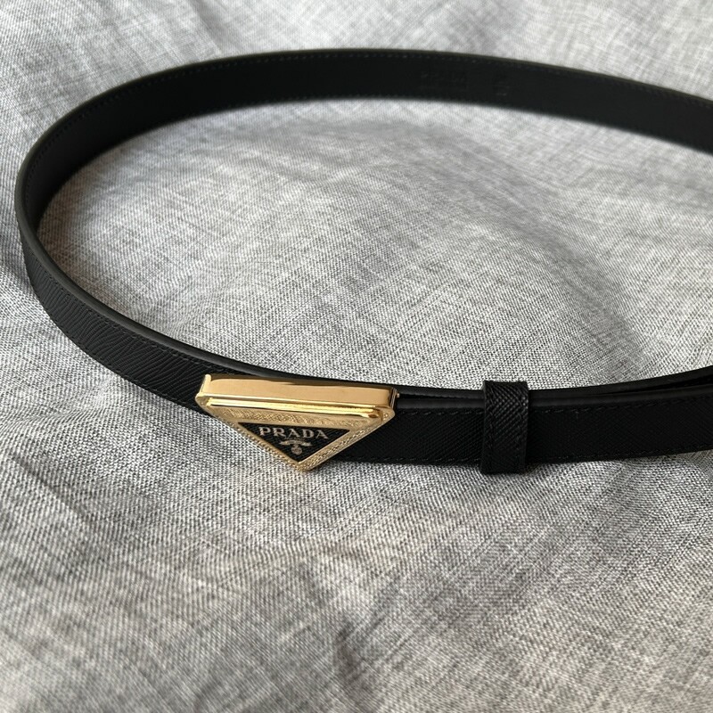 Classic triangle standard women's belt fine version 2.0CM cowhide simple belt all women's belt