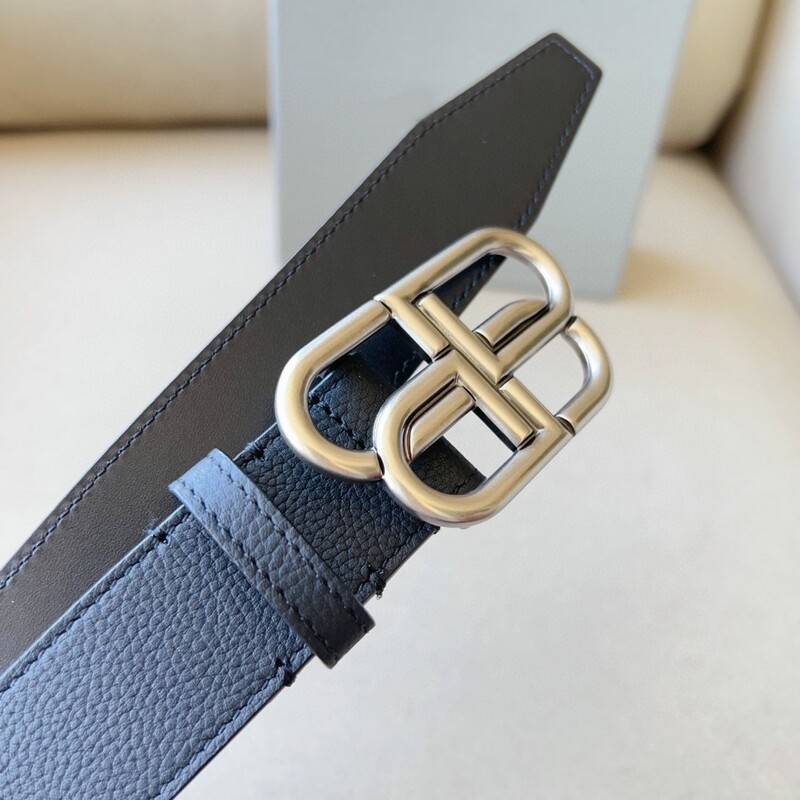 Men's BB leather smooth buckle belt Exquisite vintage copper buckle men's leather belt all cowhide belt 3.5CM