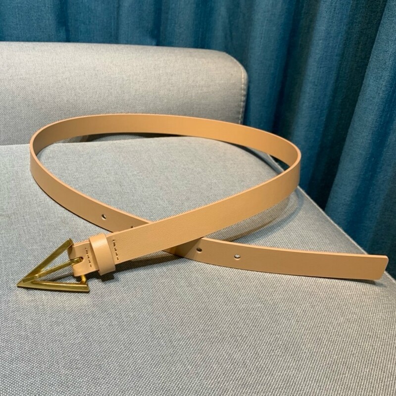Simple calfskin Triangle needle head belt Positive leather Colored Women's Belt Accessories Fashion Waist Strap 2.0 Jeans belt