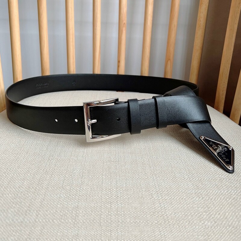 Fashion needle type positive leather couple belt pointy tail enamel triangle metal belt men's and women's waistband