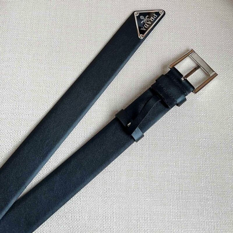 Fashion needle type positive leather couple belt pointy tail enamel triangle metal belt men's and women's waistband