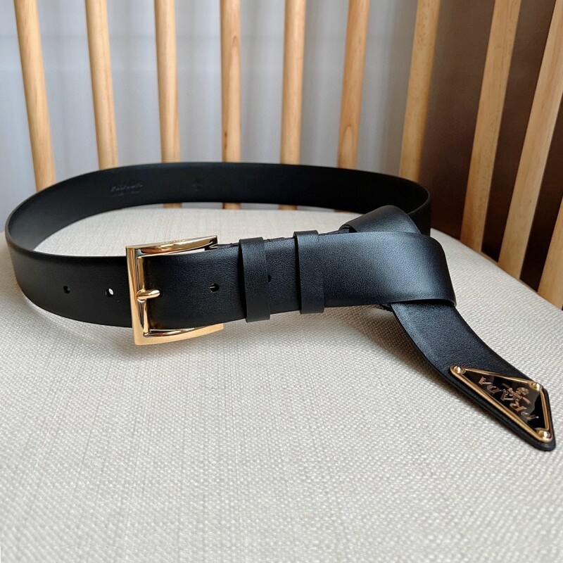 Fashion needle type positive leather couple belt pointy tail enamel triangle metal belt men's and women's waistband