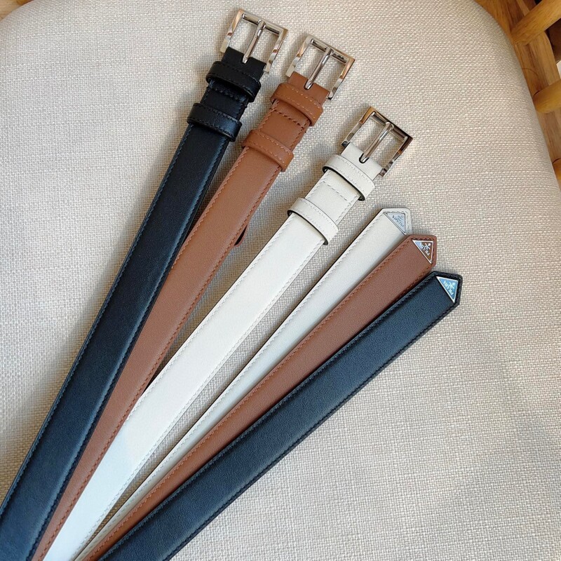 Fashion needle type positive leather couple belt pointy tail enamel triangle metal belt men's and women's waistband