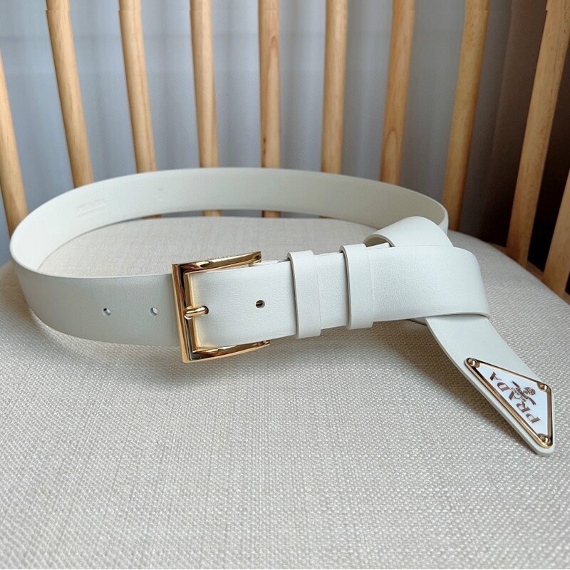 Fashion needle type positive leather couple belt pointy tail enamel triangle metal belt men's and women's waistband