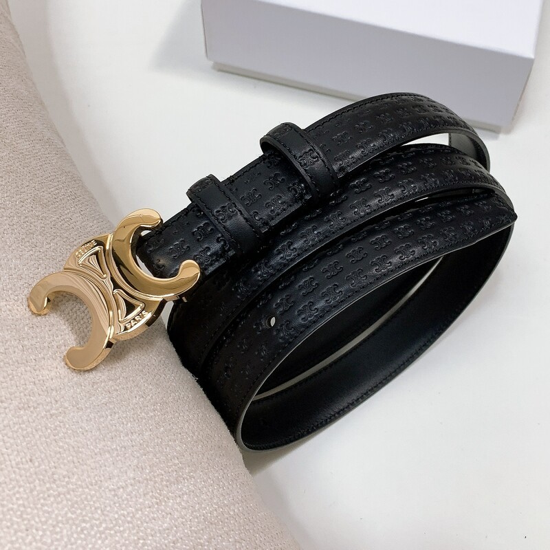 Cowhide embossment full head layer women's belt 2.5 Arc de Triomphe classic leather belt with trend leather belt