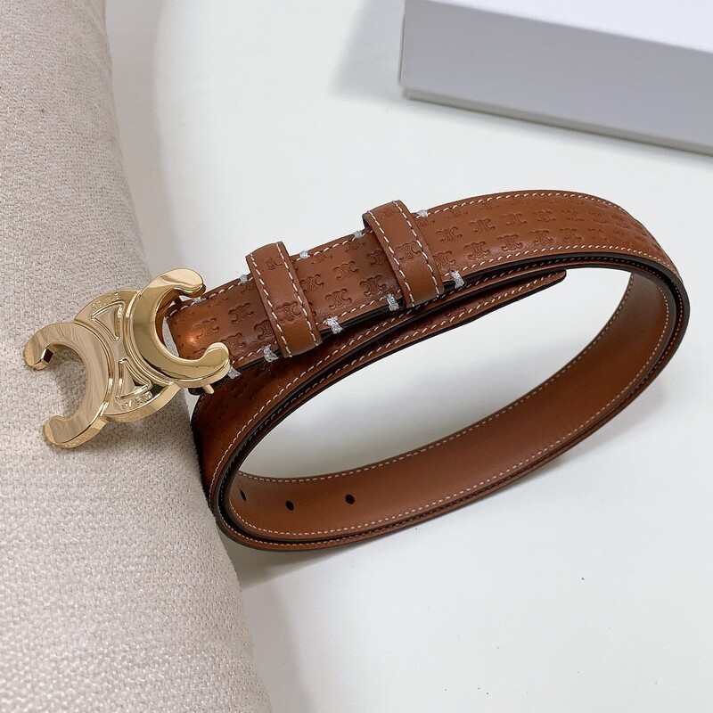 Cowhide embossment full head layer women's belt 2.5 Arc de Triomphe classic leather belt with trend leather belt