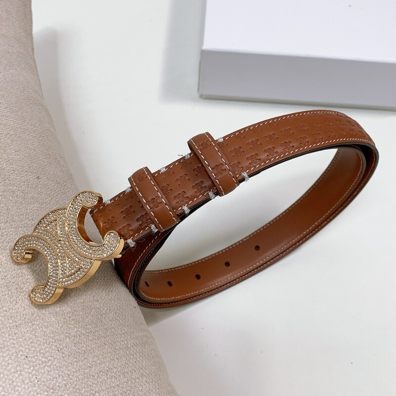 Cowhide embossment full head layer women's belt 2.5 Arc de Triomphe classic leather belt with trend leather belt