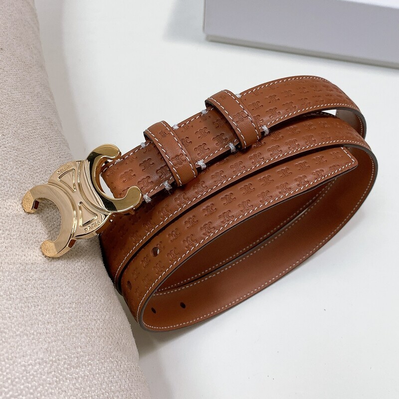 Cowhide embossment full head layer women's belt 2.5 Arc de Triomphe classic leather belt with trend leather belt