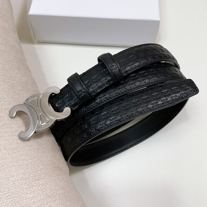 Cowhide embossment full head layer women's belt 2.5 Arc de Triomphe classic leather belt with trend leather belt