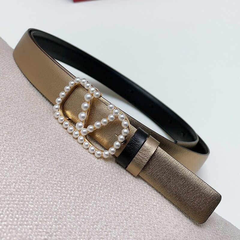 2.0 Color V-plate buckle women's belt