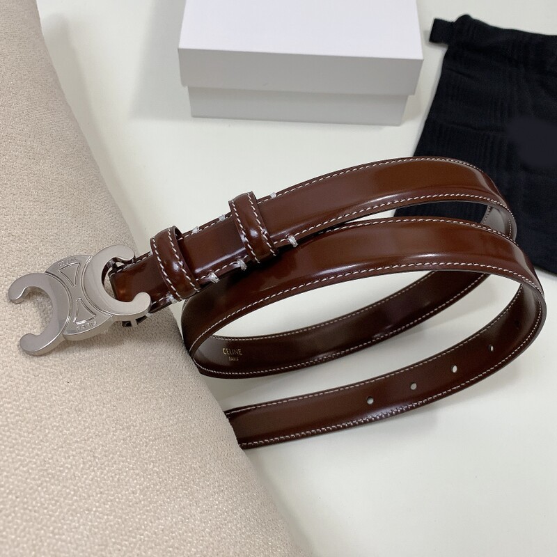 Stylish bright leather belt for women 2.5 Arc de Triomphe leather smooth waistband