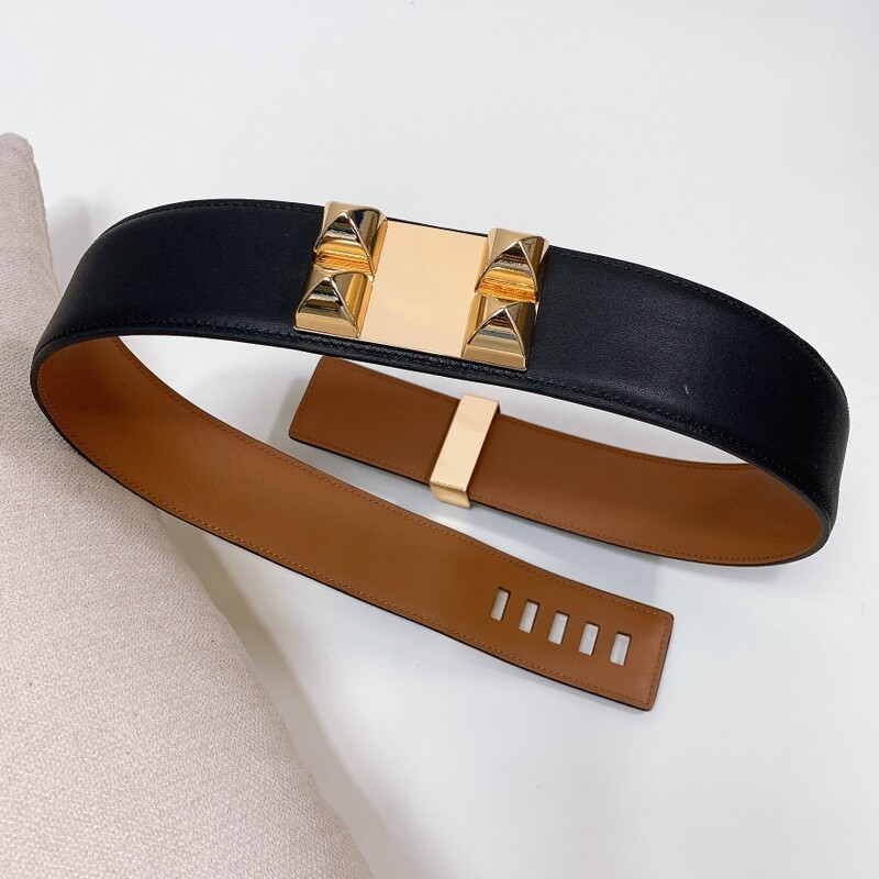 Outer garment wide version cowhide belt women's dress wide belt 4.5cm adjustable buckle belt waist seal cowhide expansion belt