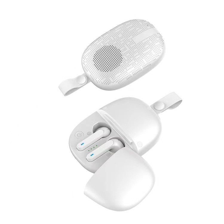 TWS Wireless Bluetooth HiFi Earphones Mini Speaker 2-in-1