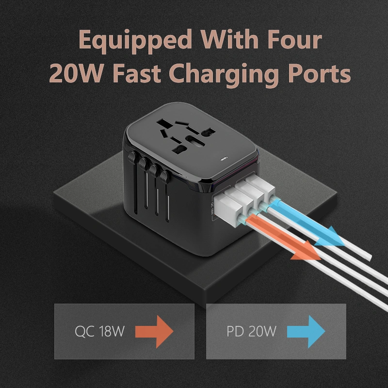 Travel adapter dual PD&QC interface plug converter