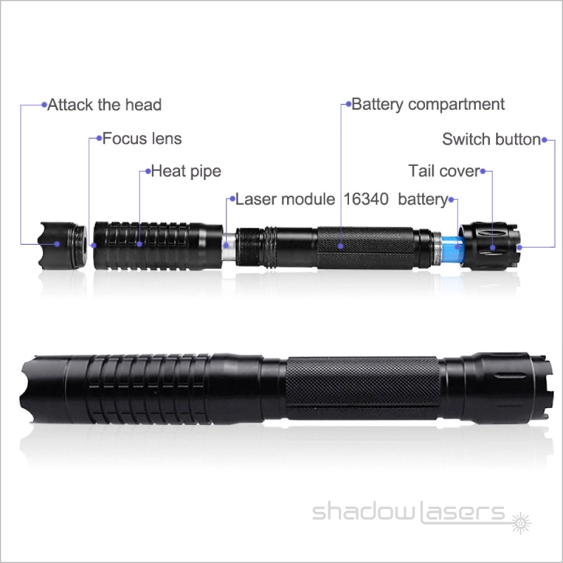 GQ6-520nm THOR M II Adjustable Focus Burning Green Laser Pointer 300MW-500MW