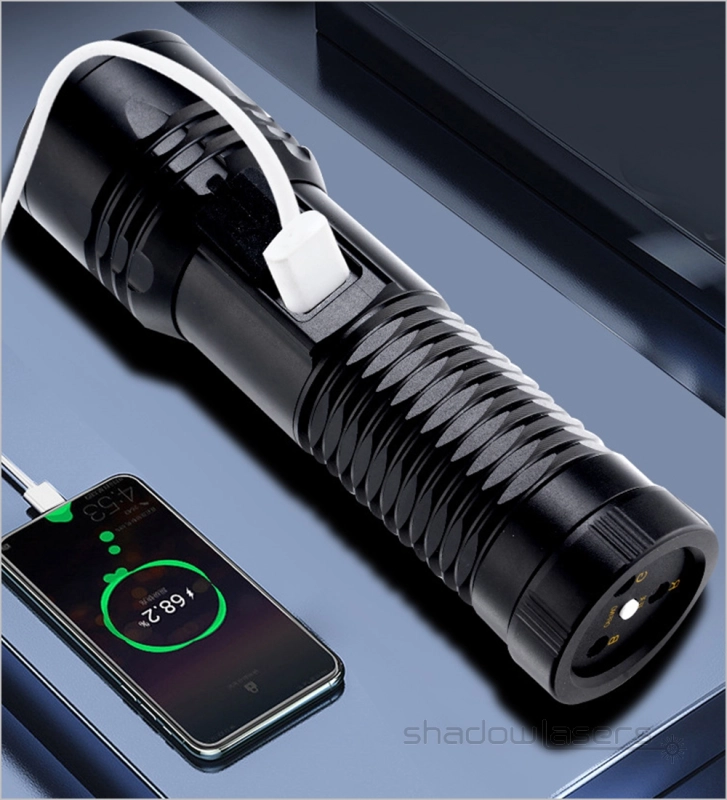 H6-BGR Telescopic Focus 40W 5 Models White Laser LED Flashlight&3 Color Laser Pointers