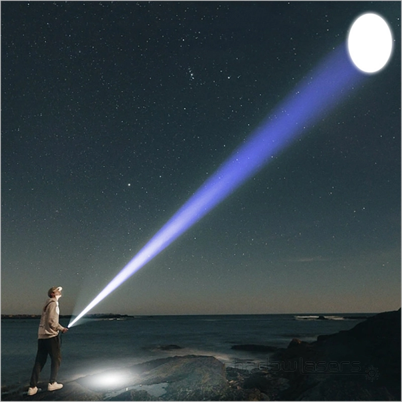 H6-BGR Telescopic Focus 40W 5 Models White Laser LED Flashlight&3 Color Laser Pointers